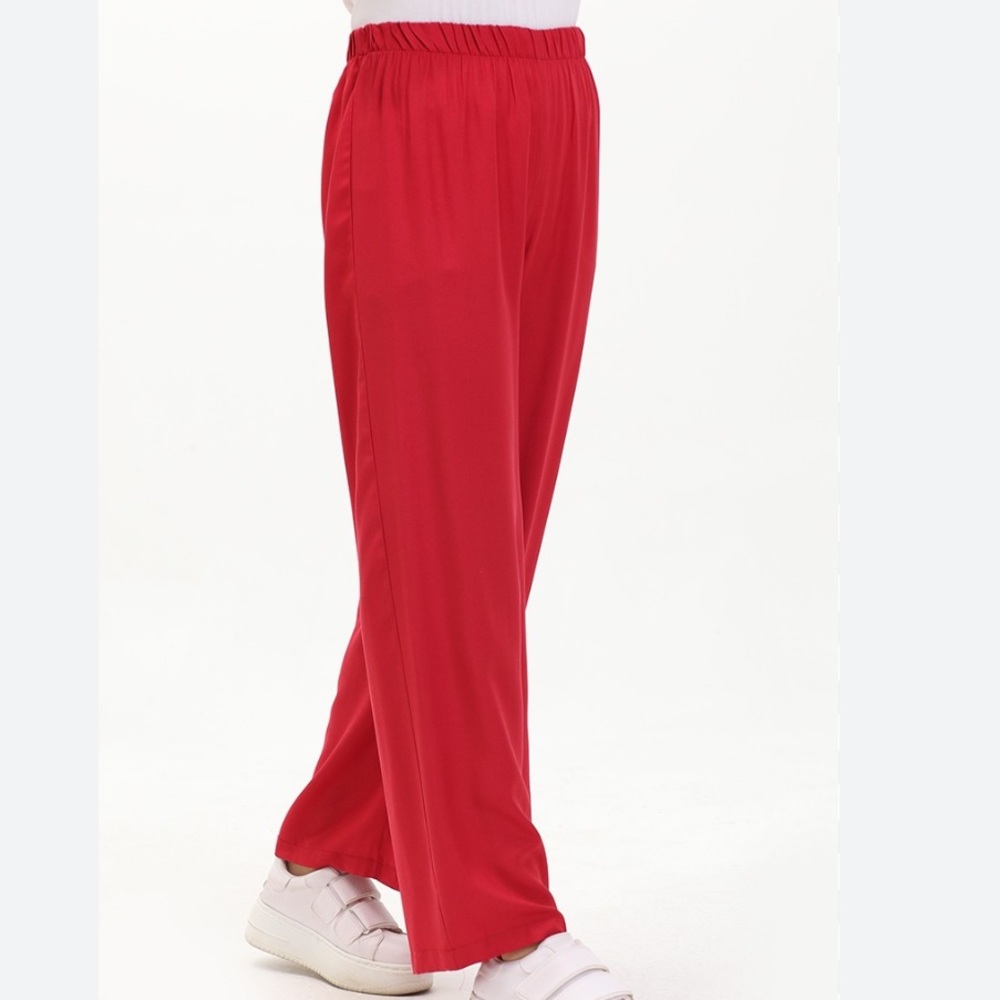 KATE SPADE Red Elasticized Waist Wide Straight Leg Pants NWT